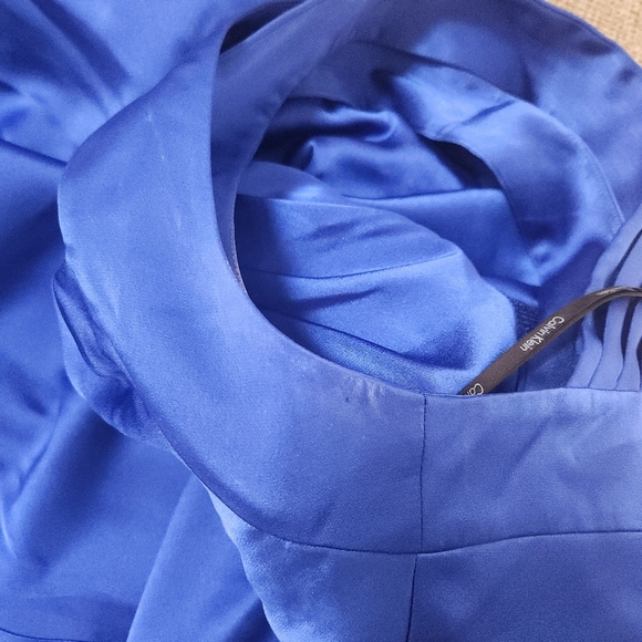 Calvin Klein Cobalt Blue Sequin Waist Gown Size 6 Formal Maxi Dress - Picture 12 of 12